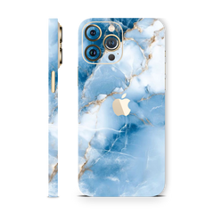 Blue And Gold Marble Texture Mobile Skin