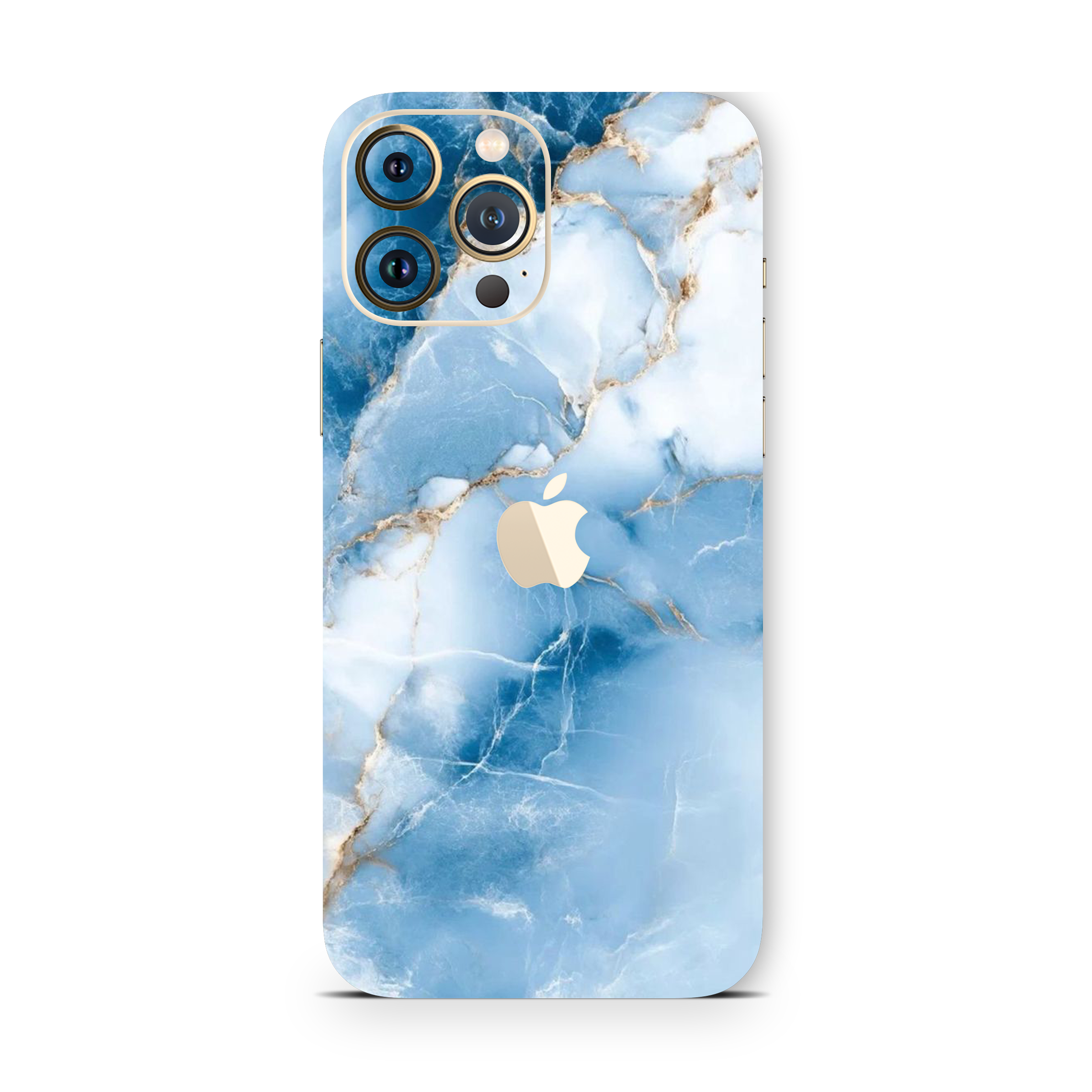 Blue And Gold Marble Texture Mobile Skin