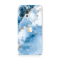 Blue And Gold Marble Texture Mobile Skin