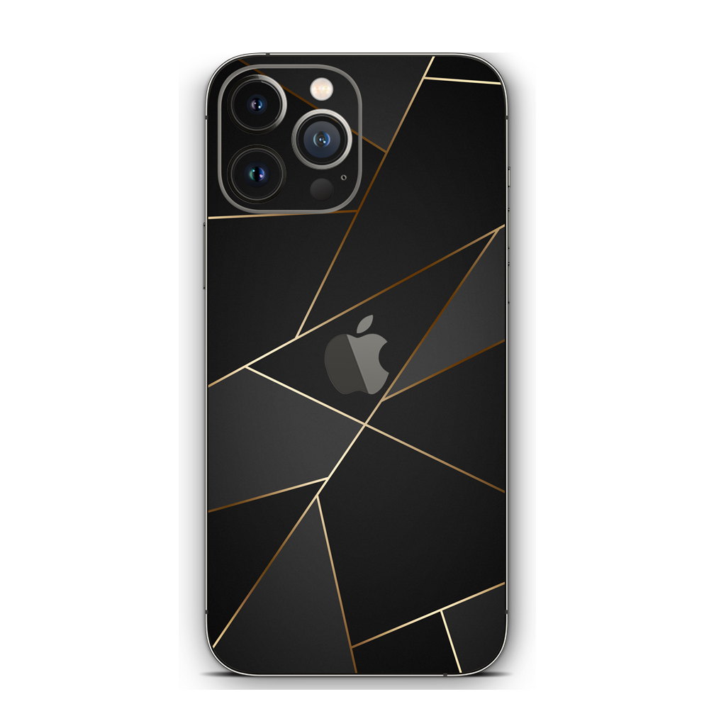 Abstract Gold Stripes in Black Mobile Skin