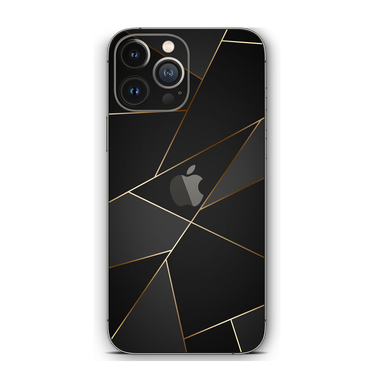Abstract Gold Stripes in Black Mobile Skin
