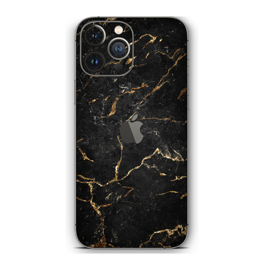 Black marble texture with gold pattern Mobile Skin