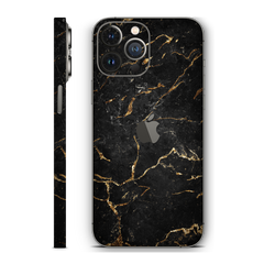 Black marble texture with gold pattern Mobile Skin