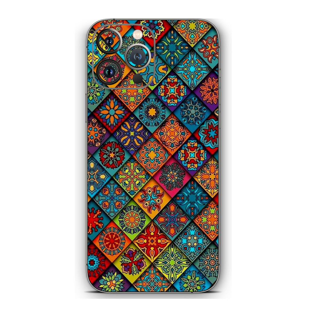 Colorful Vintage Seamless Pattern With Floral Mobile Skin