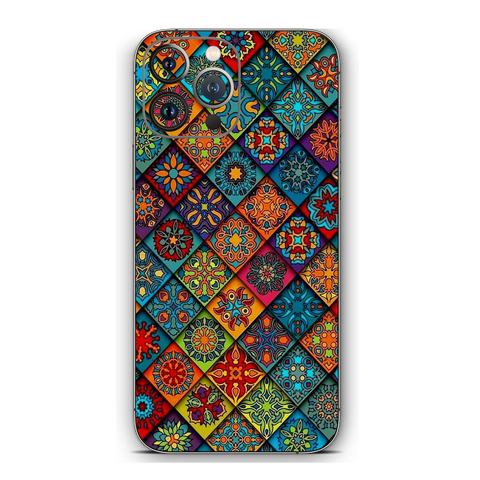 Colorful Vintage Seamless Pattern With Floral Mobile Skin