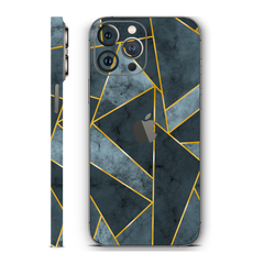 Dark Blue Marble Geometric Mobile Skin