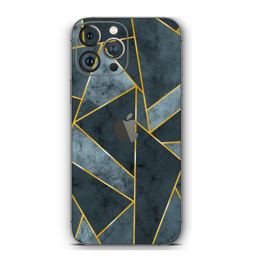 Dark Blue Marble Geometric Mobile Skin