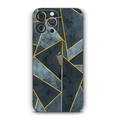 Dark Blue Marble Geometric Mobile Skin